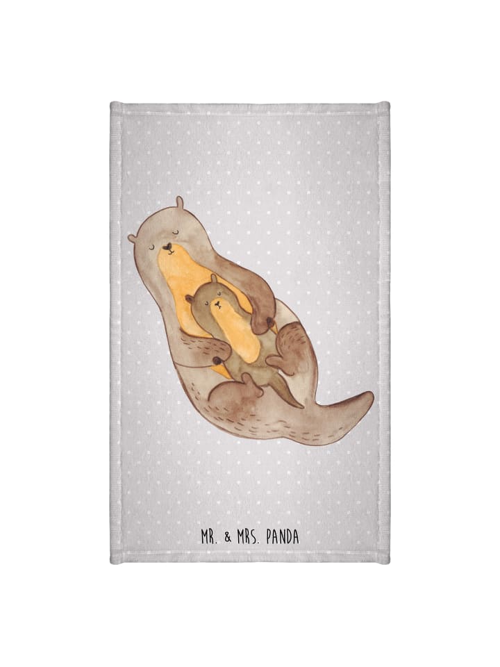 Handtuch Otter Kind ohne Spruch in Grau Pastell