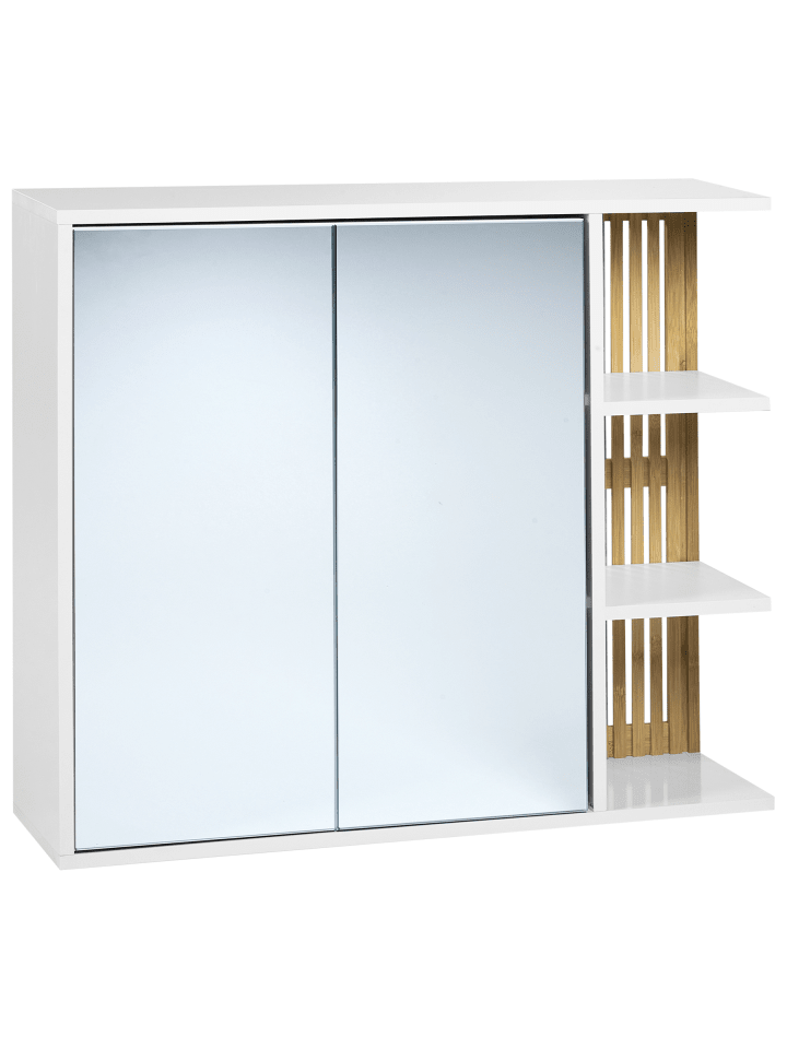 Bad-Spiegelschrank NUBES in Weiß/Braun - (W) 80 x (H) 70 x (L) 21 cm