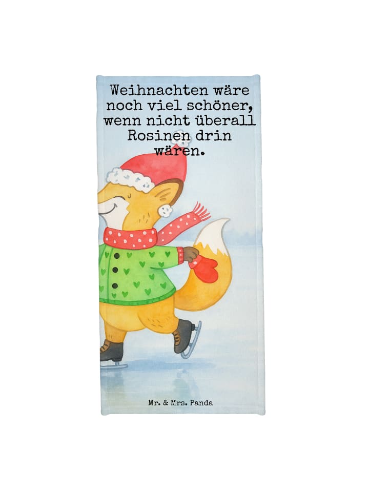 Badehandtuch Fuchs  Schlittschuhe Design mit Sp... in Eisblau