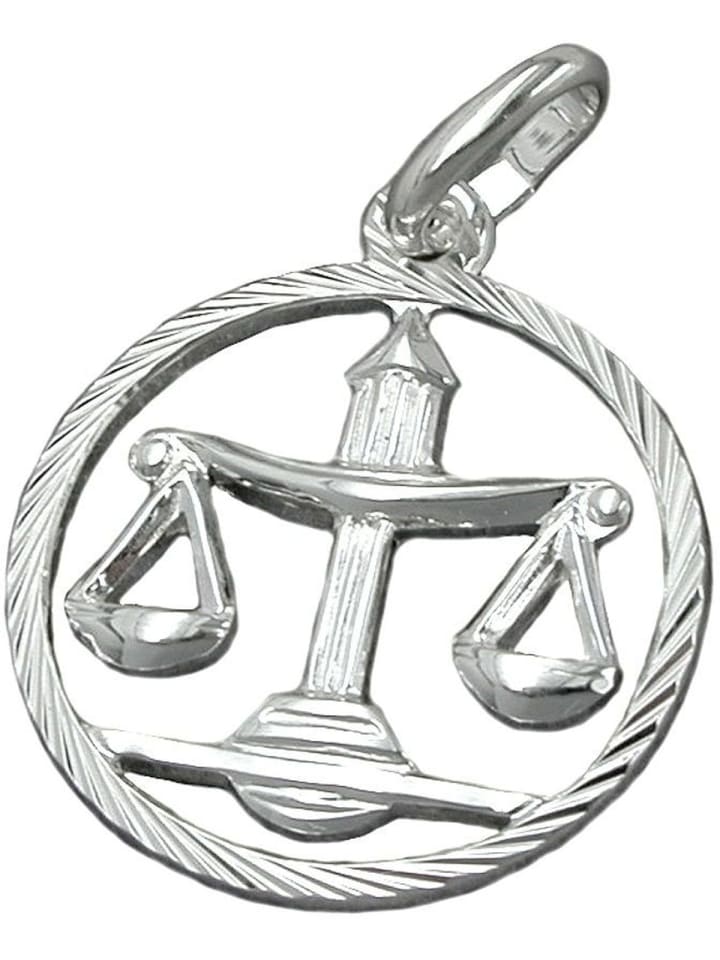 Anhänger 15mm Sternzeichen Waage Silber 925 in silber