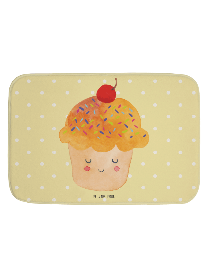 Badteppich Cupcake ohne Spruch in Gelb Pastell