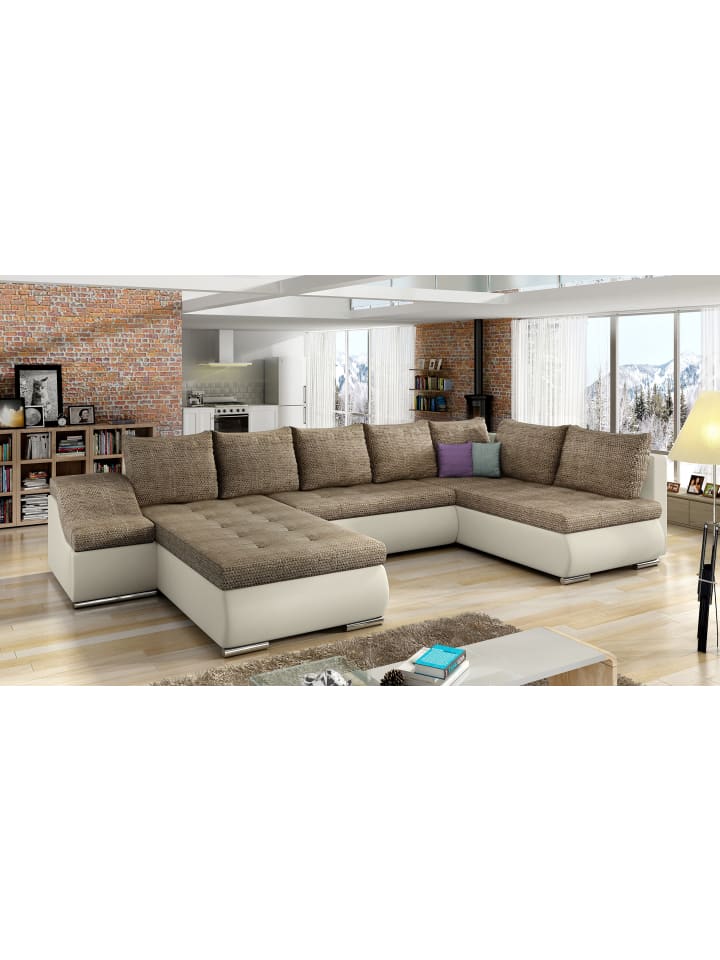 Gio Recamiere Links in Beige -  (L) 190 x (B) 351 x (H) 82 cm