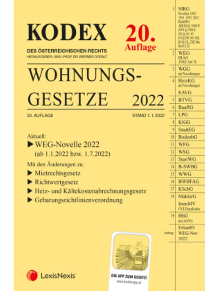 Buch - KODEX Wohnungsgesetze 2022 - inkl. App