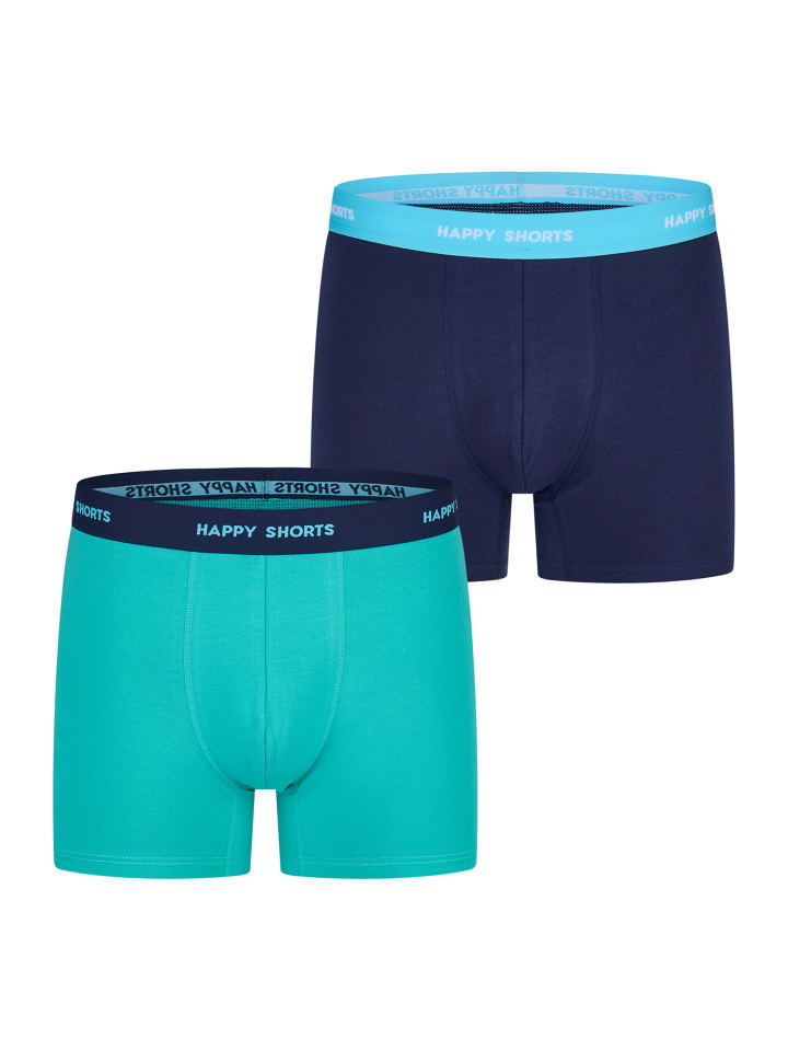 Retro Boxer Jersey in solid navy - green