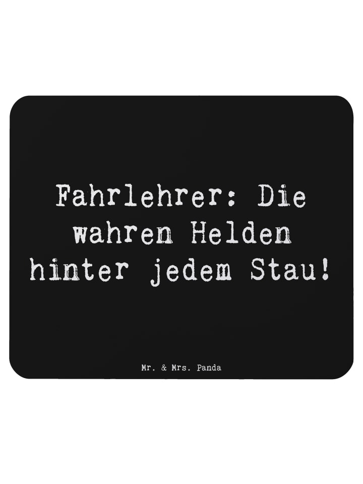 Mauspad Spruch Fahrlehrer Helden mit Spruch in Schwarz