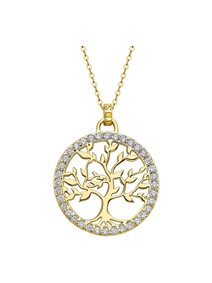 Lebensbaum Halskette 925 Sterling Silber ca. 42cm gold