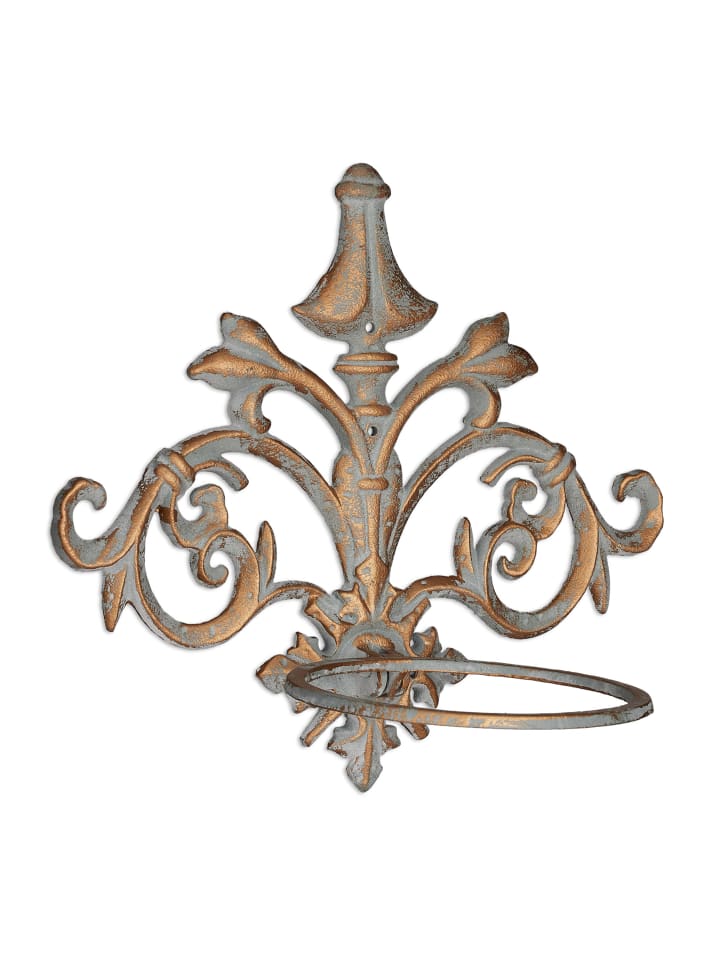 2 x Blumenhalter in Gold-Grau - Ø 13,5 cm