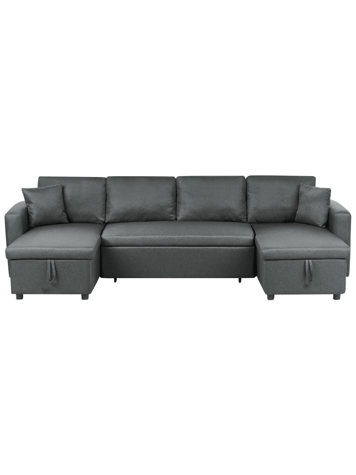 6-tlg Ecksofa SOMMEN in Grau/Braun