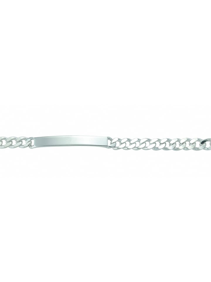 Damen 925 Silber Flach Panzer Armband 21 cm Ø 7,2 mm in silber