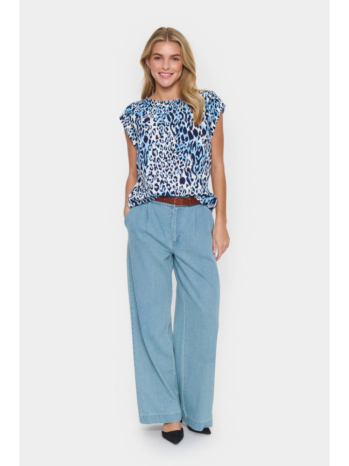 Top BlancaSZ Casual fit in Baby's Breath Blue Animal