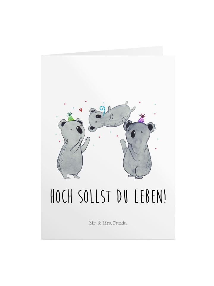 Geburtstagskarte Koalas Geburtstag mit Spruch in Weiß