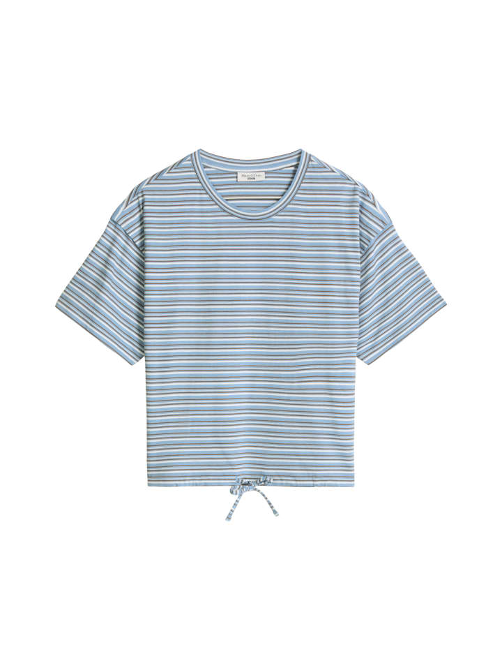 Streifen-T-Shirt relaxed in Light Blue