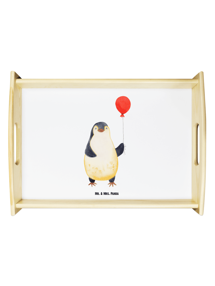 Tablett Rutschfest Pinguin Luftballon ohne Spruch in Weiß