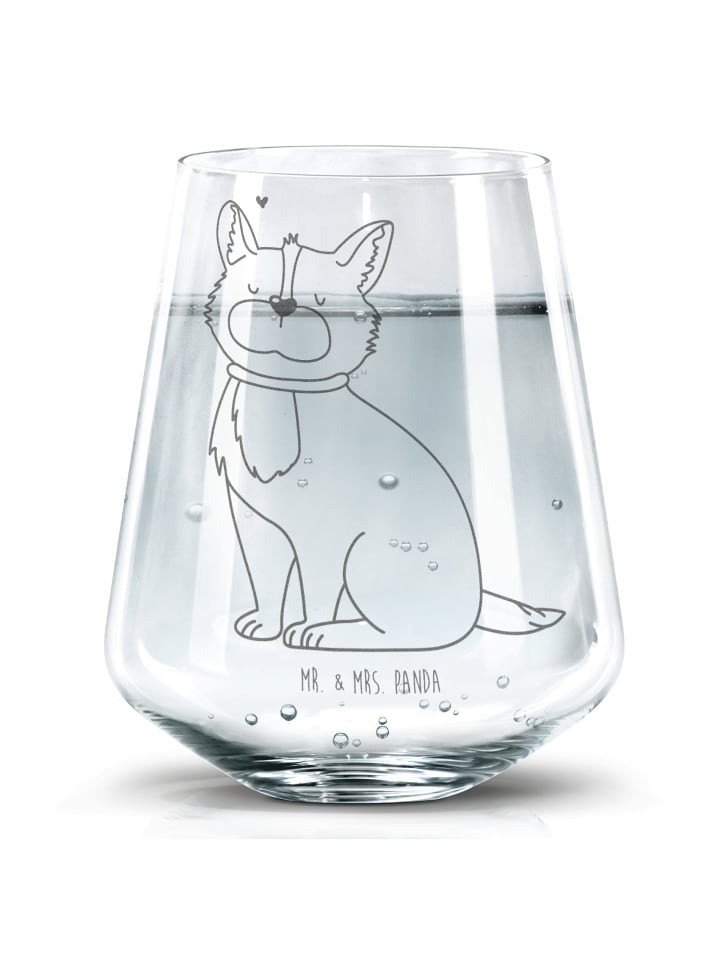 Glasbecher Hund Glück ohne Spruch in Transparent
