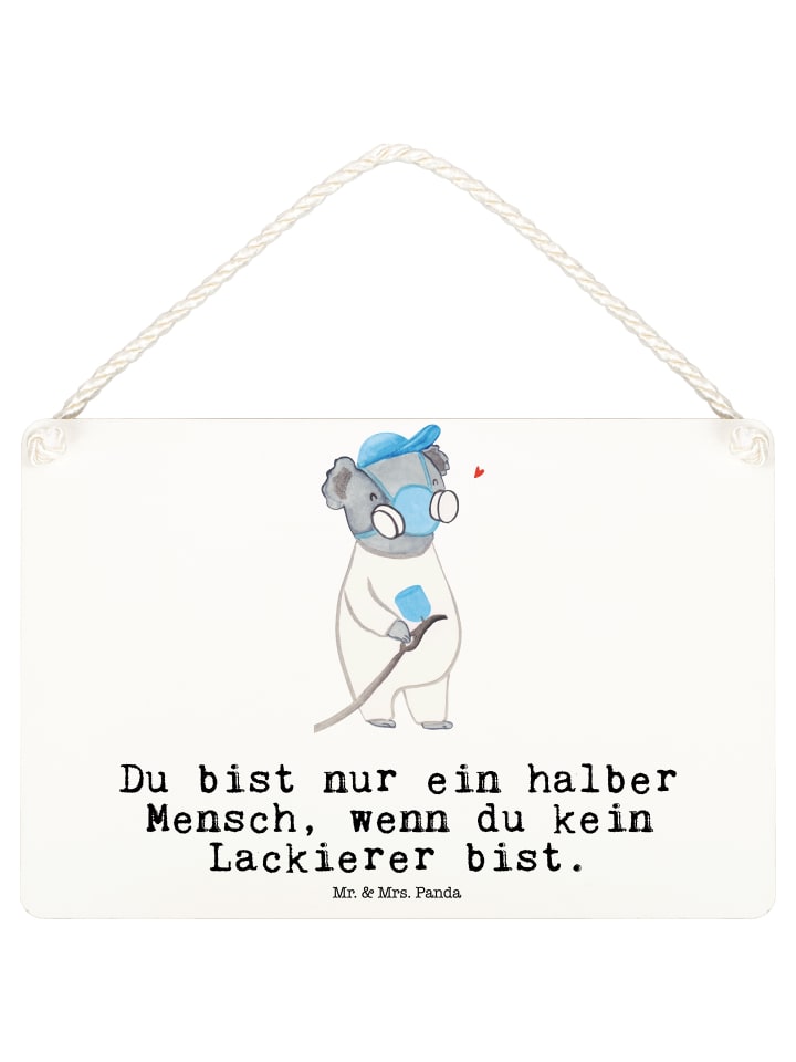 Schild Lackierer Herz mit Spruch in Weiß