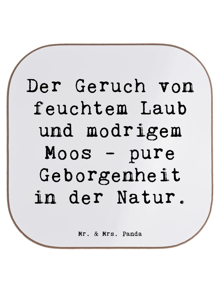 Bierdeckel Spruch Geborgenheit in der Natur mit... in Weiß
