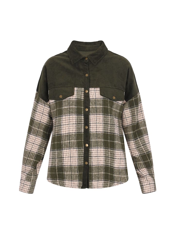 Women Jacket in Black Green