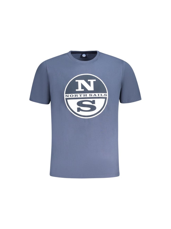 Blau Baumwolle Herren T-Shirt