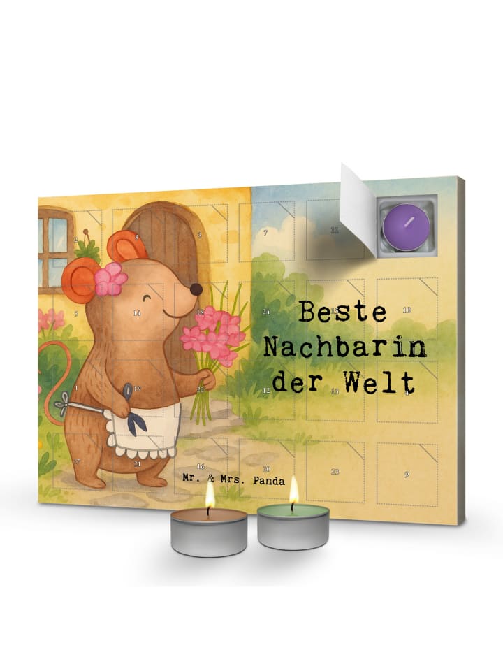 Adventskalender Maus Beste Nachbarin der Welt D... in Weiß