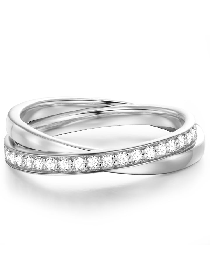 Ring aus Sterling Silber mit Zirkonia in silber