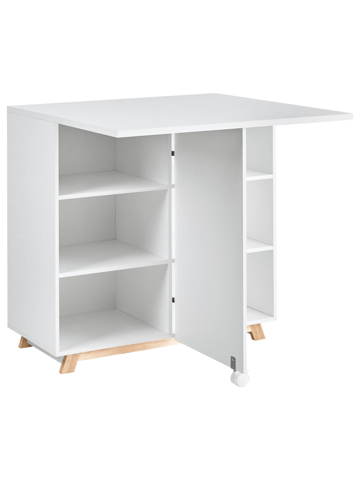 Schreibtisch FLOMOT in Weiß/Braun - (W) 80 x (H) 74 x (L) 40 cm