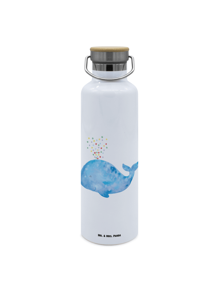 Auslaufsichere Trinkflasche Wal Konfetti ohne S... in Weiß