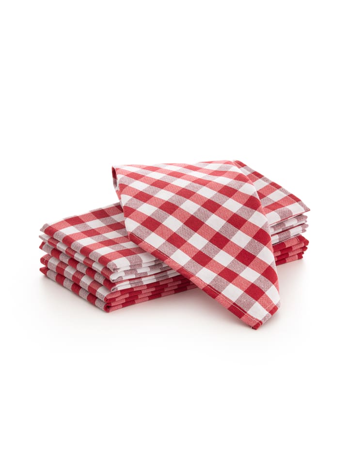 6er-Set Servietten "Vichy" in Rot