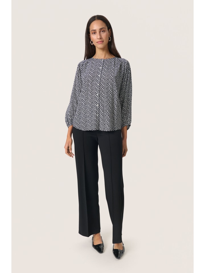 Langarm-Bluse SLArjana Lockere Passform in Nightsky w White Dots
