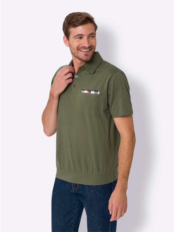Kurzarm-Poloshirt in khaki