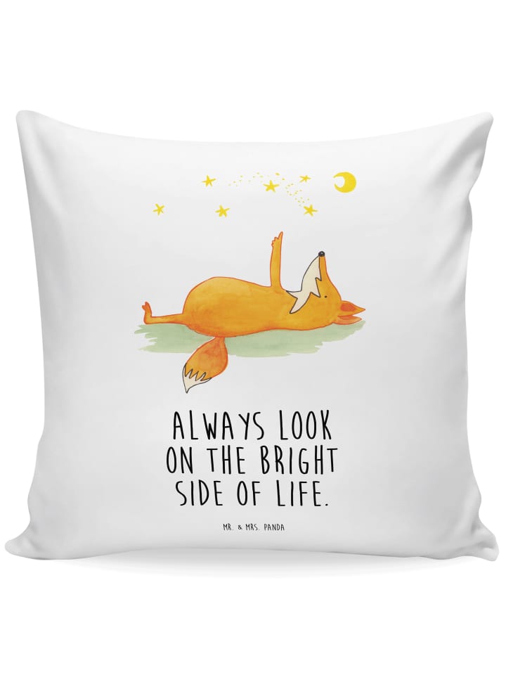 Kissen 40x40 Fuchs Sterne mit Spruch in Weiß