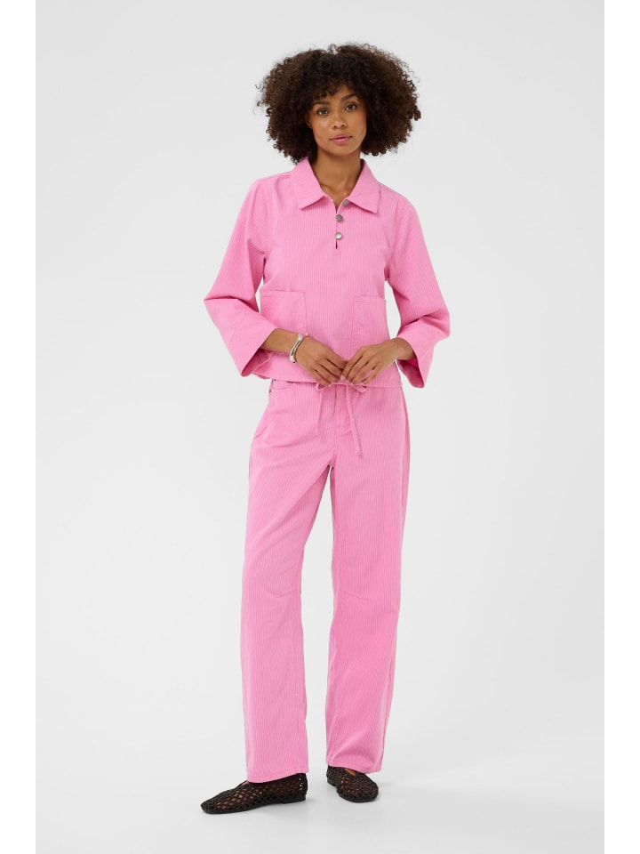 Langarm - Hemd CUayna Relaxed fit in Pink Stripe