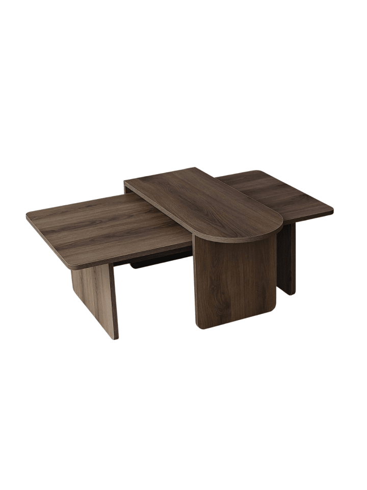 2er-Set Couchtische LIVIA in Nussbaum - (W)105 x (H)35 x (L)60 cm