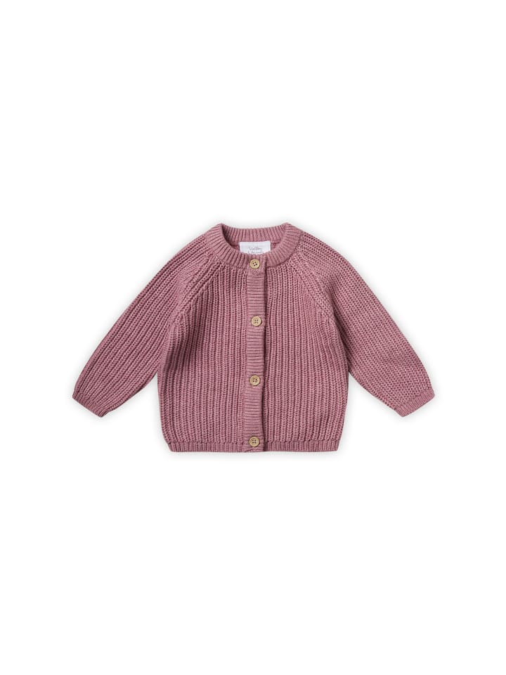 Gerippter Strick-Cardigan in rose melange