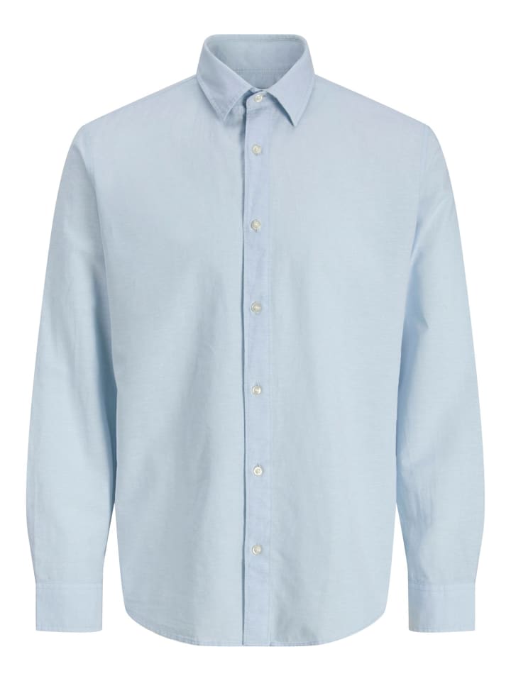 Langarmhemd JJEBREEZE LINEN BLEND SHIRT in celestial blue