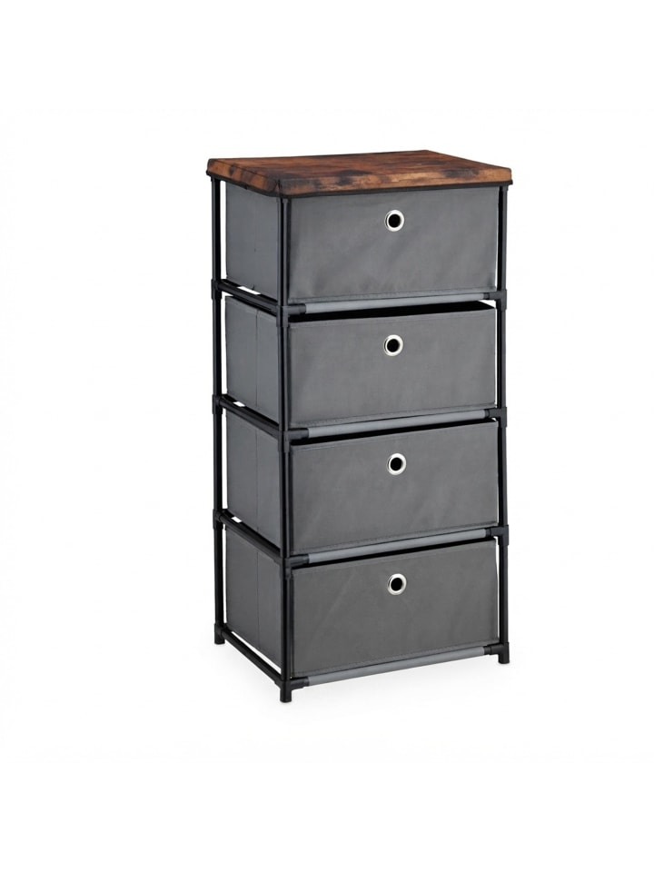 Kommode in Grau/ Braun - (B)43 X (H)85 x (T)33 cm