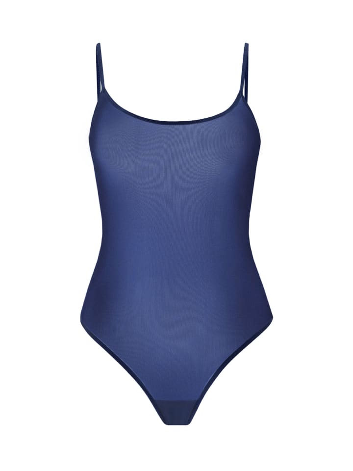 Mesh-Bodysuit mit dünnen Trägern Sophi in blau