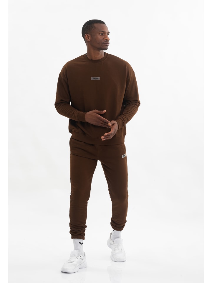 Freizeitanzug MENS OVERSIZE SPORT TRACKSUIT PANT AND SWEATSHIRT in BROWN