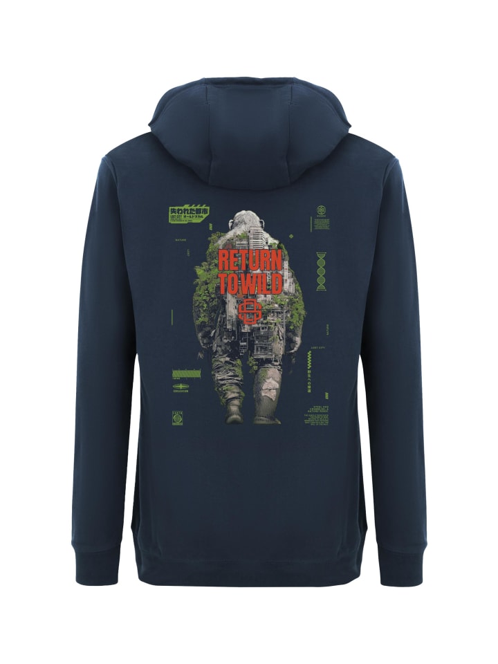 Hoodie Wrldvibe Urban Jungle Graphic in Navy Blue