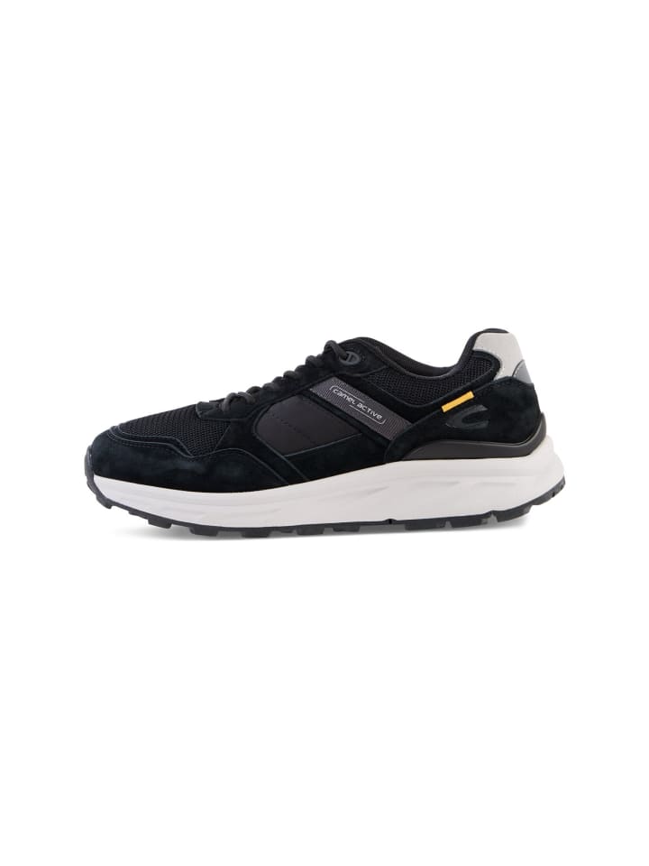 Sneaker aus Nubuk Textil Mix mit Komfort Sohle in Schwarz