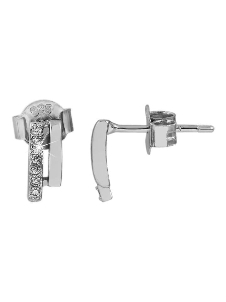 Damen Ohrringe – Ohrstecker aus 925 Silber mit Zirkonia in silber