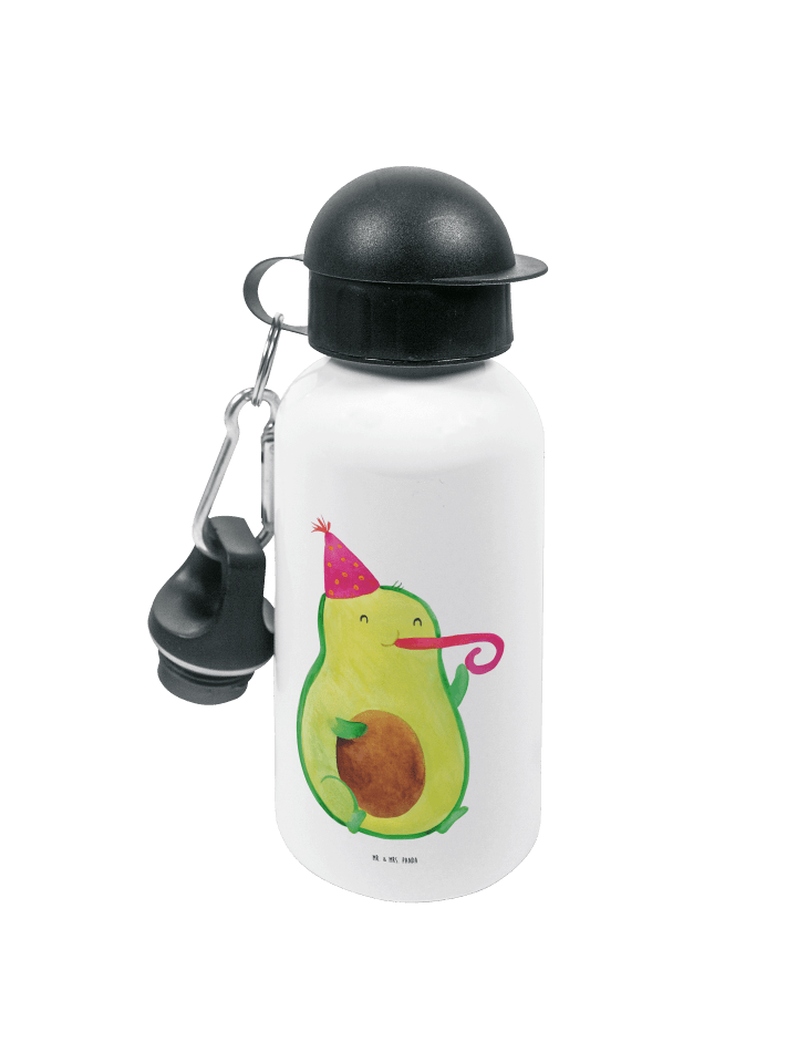 Trinkflasche Avocado Feier ohne Spruch in Weiß