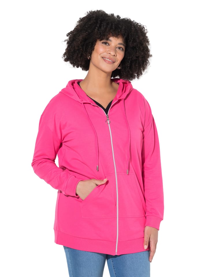 Sweatjacke in hibiskuspink