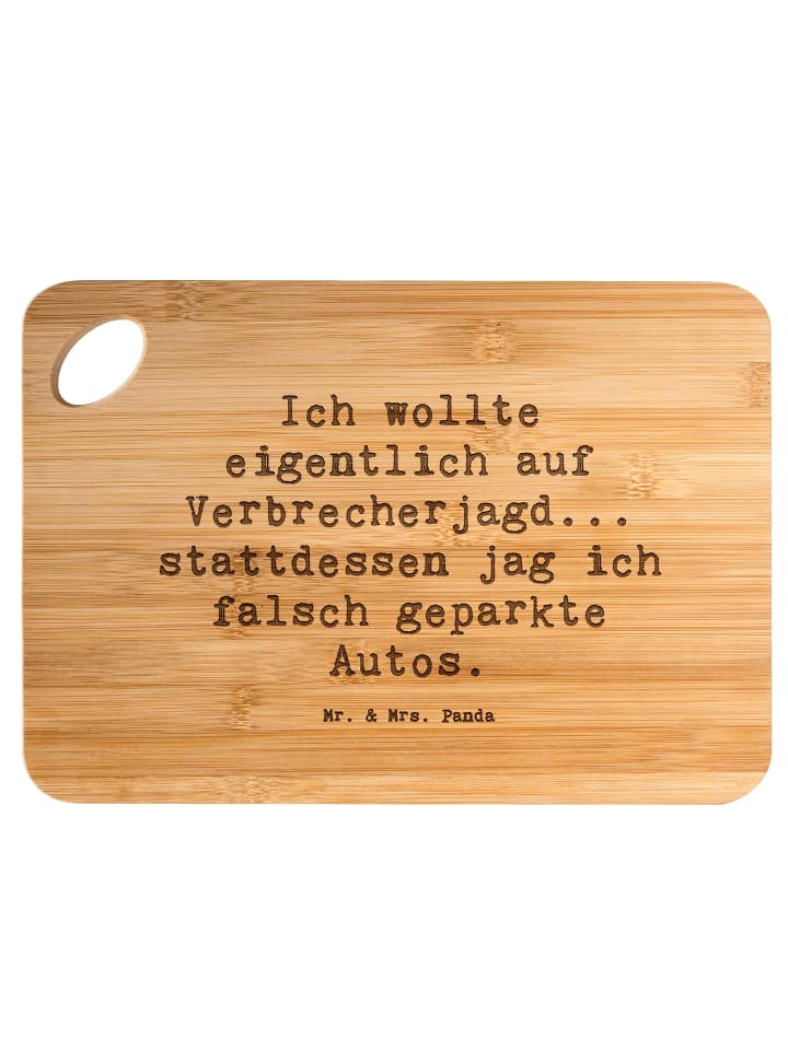 Schneidebrett Spruch Polizist im Alltag mit Spruch in Braun