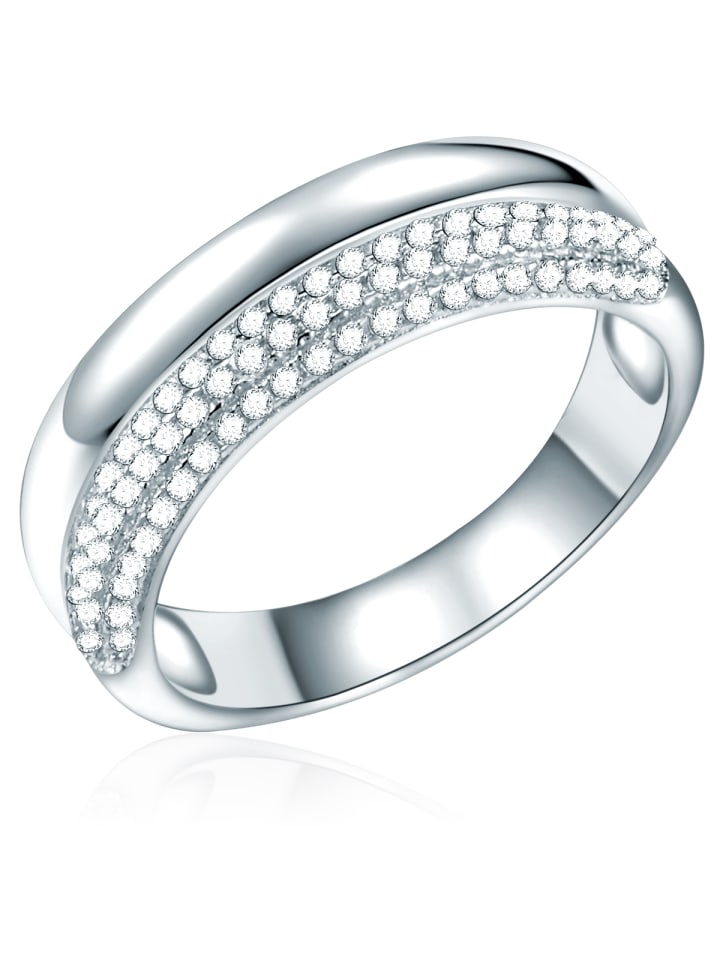 Ring aus Sterling Silber mit Zirkonia in silber