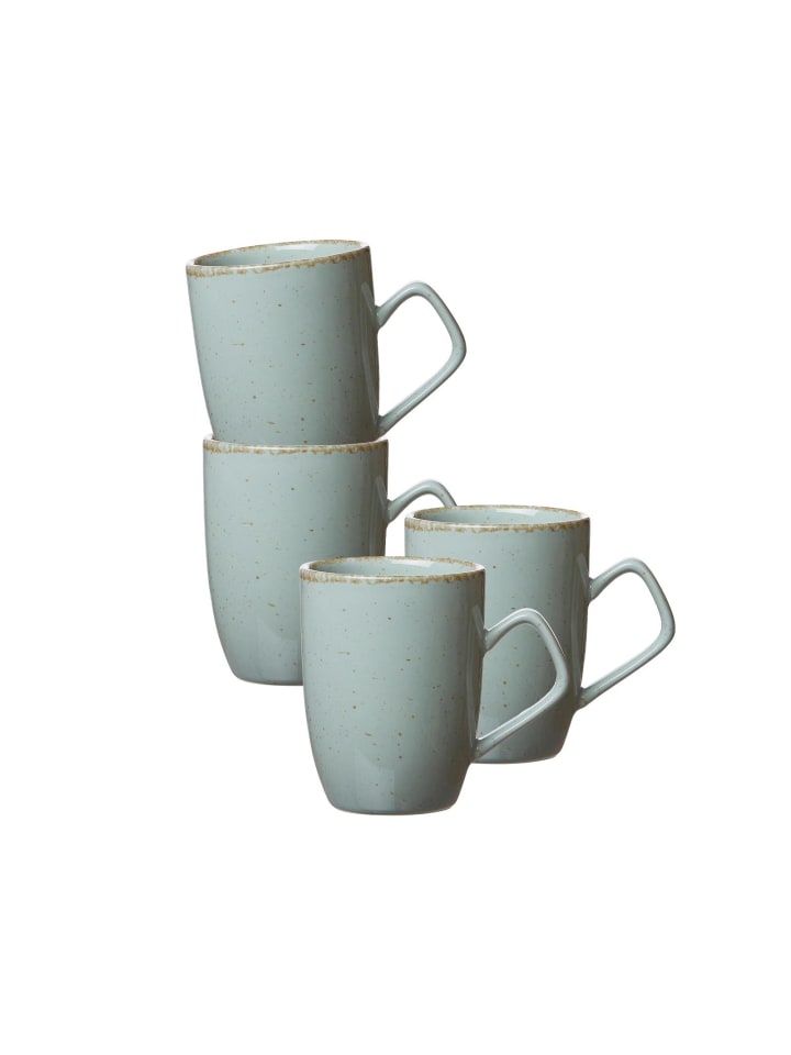 4er Set Henkelbecher Casa in Blau 380 ml