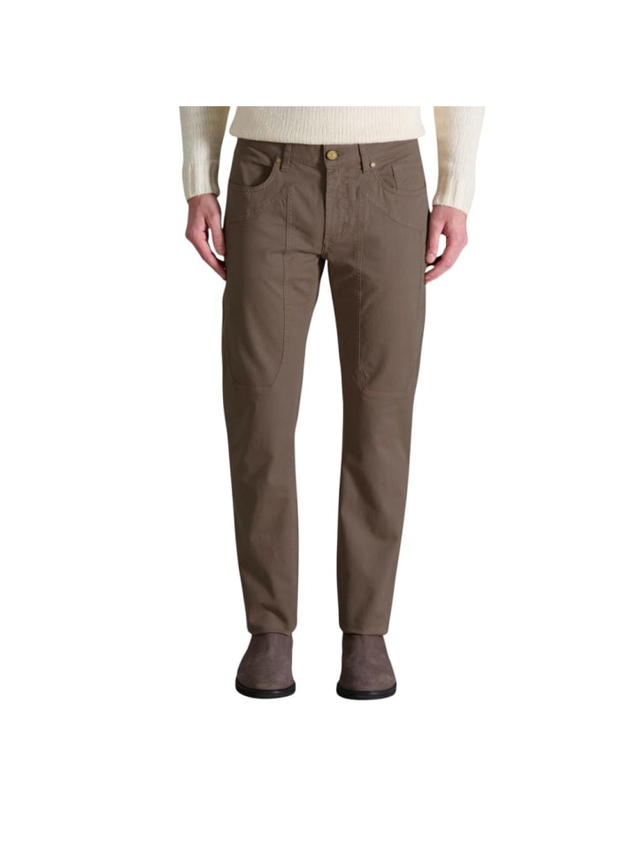 Braun Baumwolle Skinny-Hose