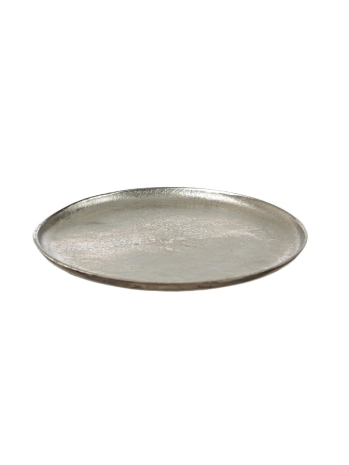 Dekoteller Dekotablett runder Kerzenteller Aluminium D: 20cm in silber