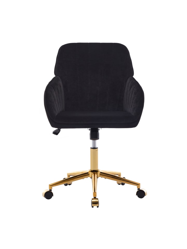 Buerostuehle in Schwarz ergonomisch höhenverstellbar mit Rückenlehne