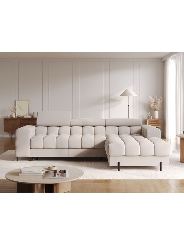 Fenro Recamiere Rechts in Beige - (L) 181 x (B) 285 x (H) 93 cm