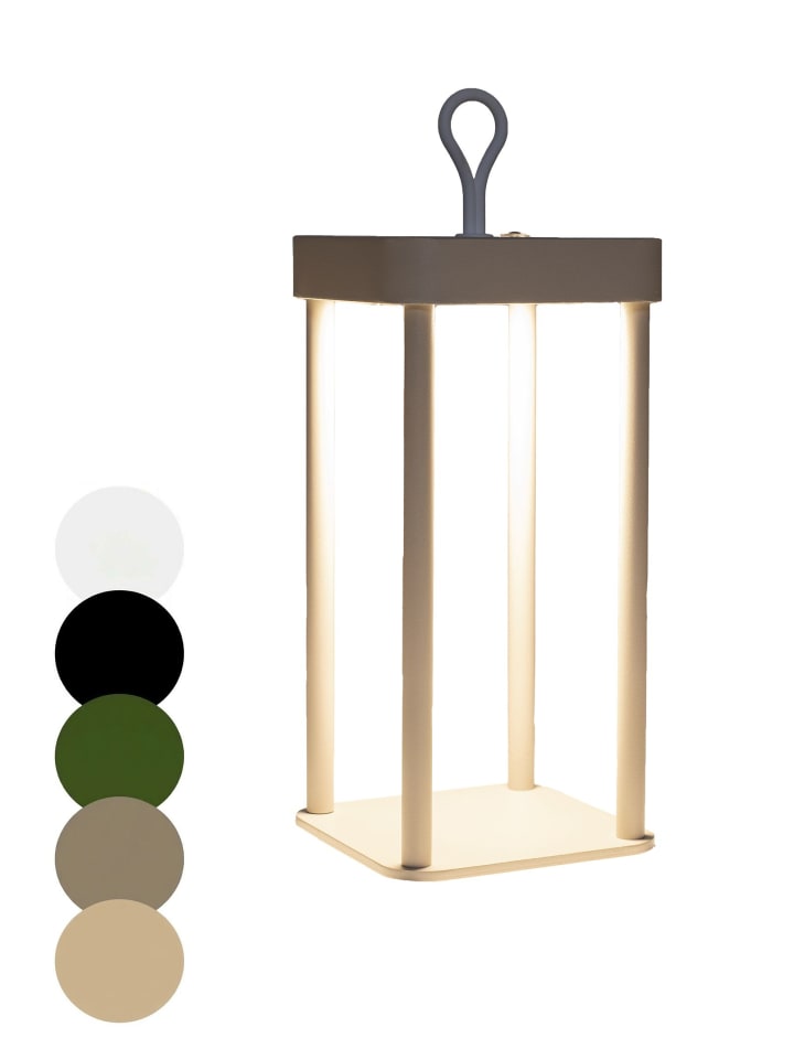 LED Tischlampe dimmbar Innen & Außen 24,5x12cm Säulen in Sand